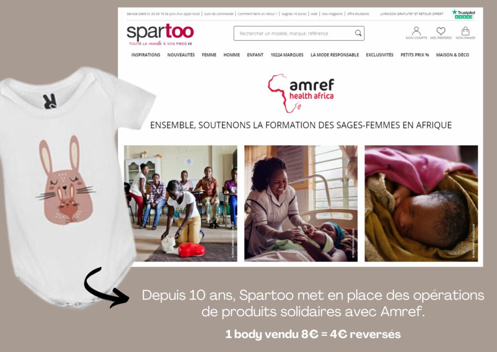 Spartoo soutien Amref France avec la vente de produits solidaires